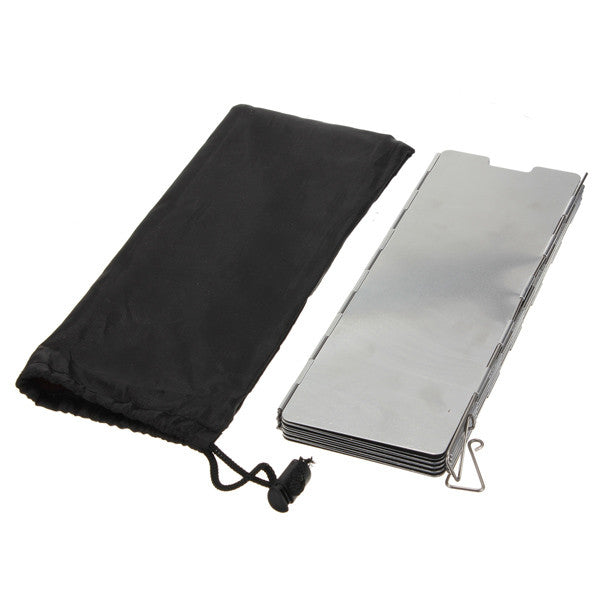 10 Plates Fold Outdoor Camping Cooker Stove Wind Shield Screen Silver - GhillieSuitShop