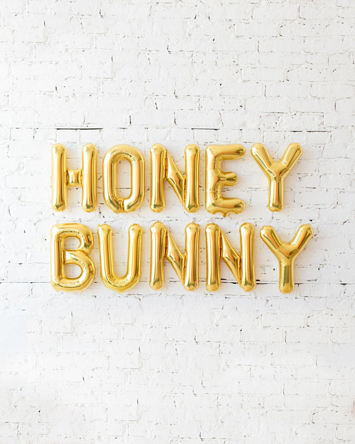 16in Gold HONEY BUNNY Foil Letters Set