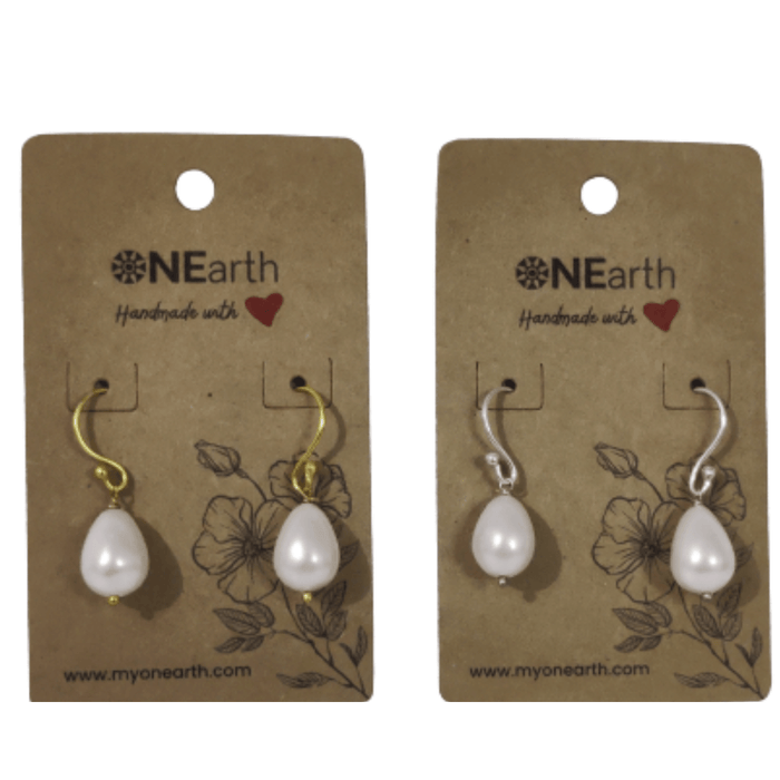 #77 - Drop Baroque shell pearl Earrings - ONEarth