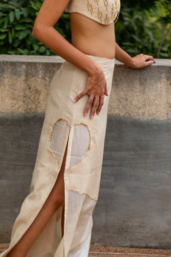 Aced Heart Embellished Skirt | Jhultaru