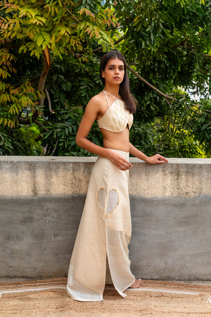 Aced Heart Embellished Skirt | Jhultaru