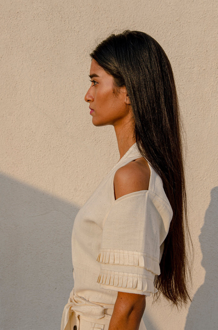 Amara Off-White Kala Cotton Shirt | Jhultaru