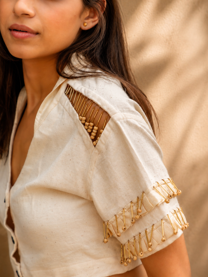 Arin Kala Cotton Crop Top | Jhultaru