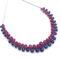 Blue Sapphire, Ruby Teardrop Beads
