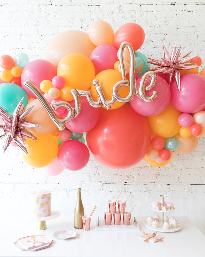 Colorful Bloom - BRIDE Backdrop Balloon Garland Install Piece