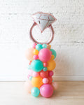 Colorful Bloom - Diamond Ring Balloon Column - 4ft
