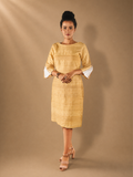 Eila Beige Eri Silk Shift Dress | Jhultaru
