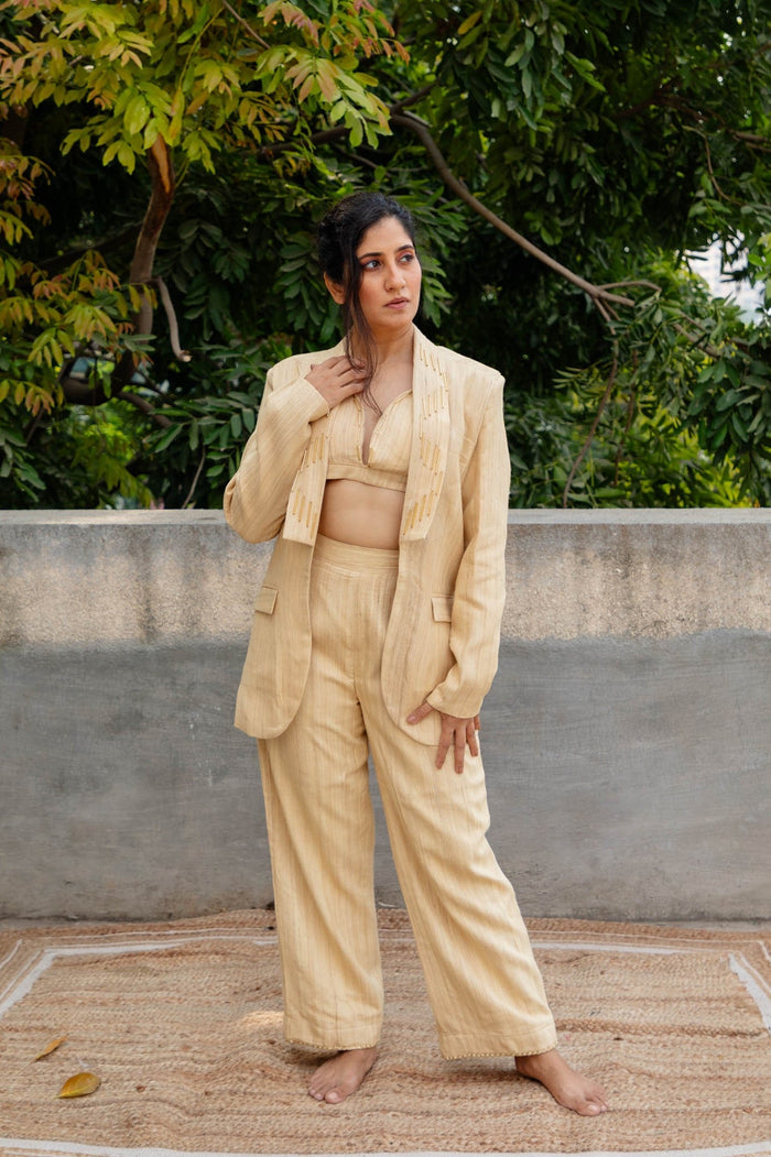Elysia Silk Blazer Set | Jhultaru
