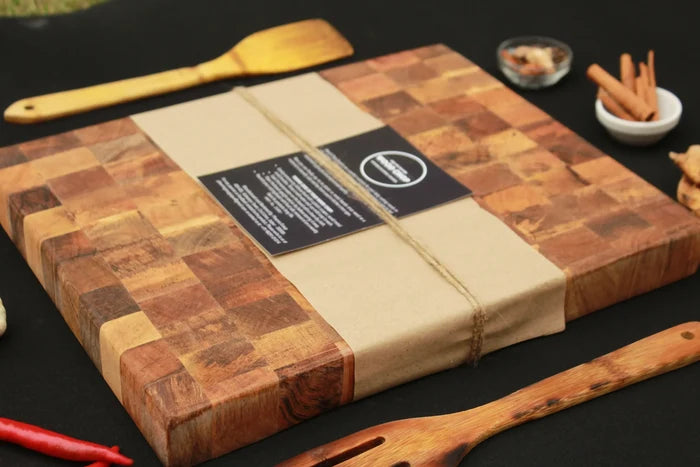 End Grain Chopping Board - Mango Wood - 16 * 12 * 1.25 inch