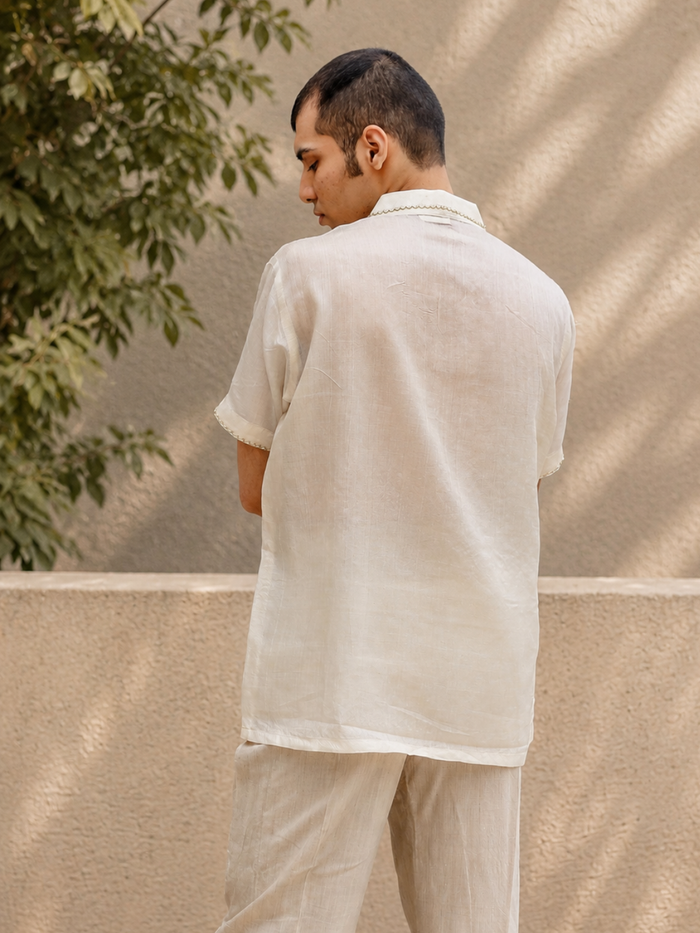 Evie Tussar Silk Shirt | Jhultaru