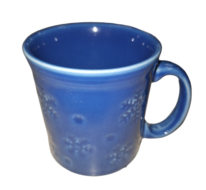 Fiesta Lapis Embossed Snowflake Java Mug Holds 12 oz