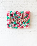 Flamingo Fling - BRIDE Script Balloon Backdrop Board - 30inx40in