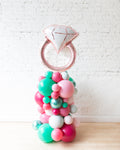 Flamingo Fling - Diamond Ring Balloon Column - 4ft