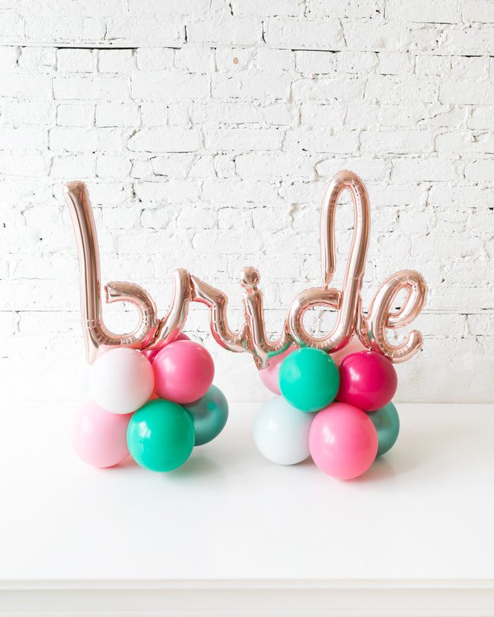 Flamingo Fling - Tabletop BRIDE Script on Balloon Base - 1.5ft