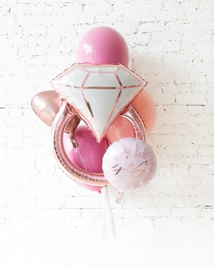 GIFT- Berry Blush - Diamond Ring Balloon Bouquet
