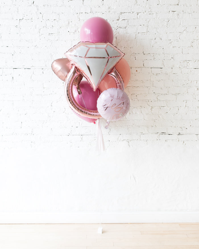 GIFT- Berry Blush - Diamond Ring Balloon Bouquet
