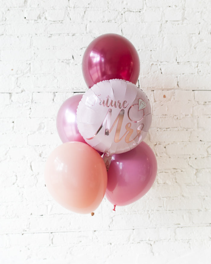 GIFT-Berry Blush - Future Mrs. Foil and 11in Balloons Bouquet