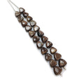 Golden Chocolate Sapphire Smooth Loose Beads: 65.70cts Natural Untreated Unheated Sapphire Gemstone Trillion Beads 7mm - 9mm 3.25" Strand