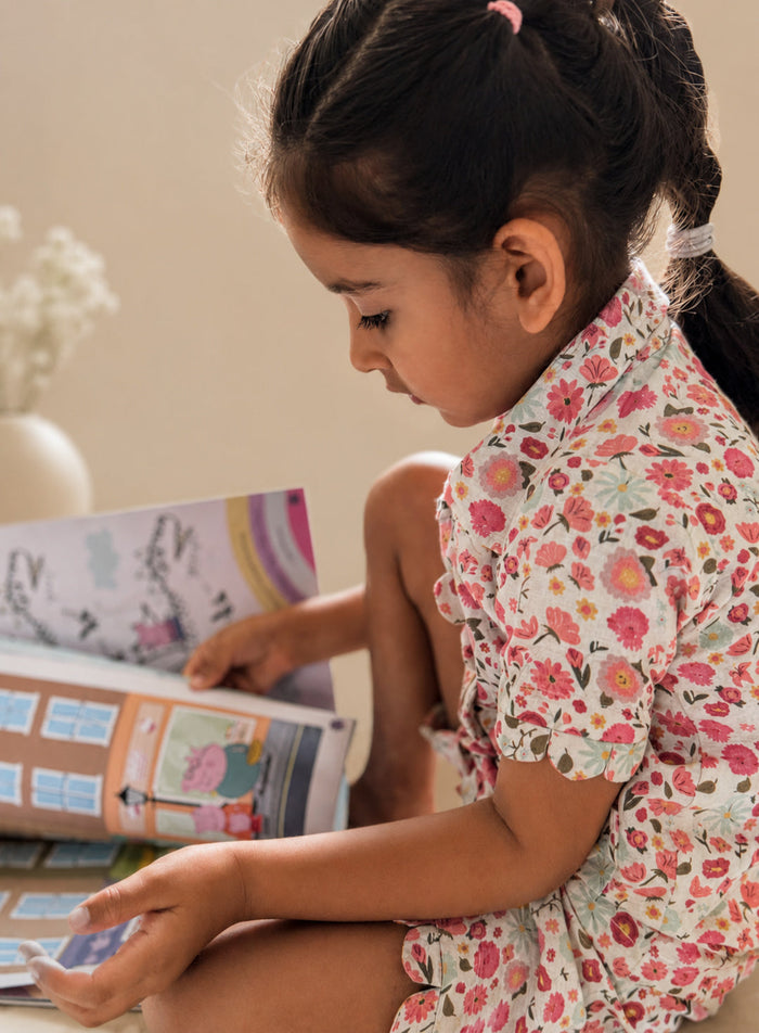 Grandma's House Set | Organic Cotton–Linen Floral Co-ord