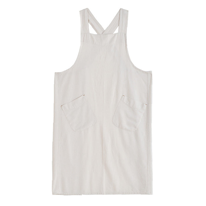 Kitchenly Linen Kitchen Apron – Simple Adjustable Cooking Apron for Home, Cafe & BBQ