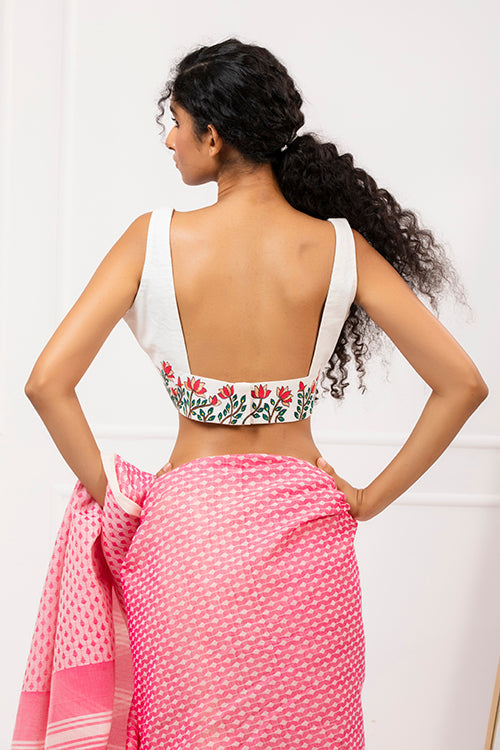 "Lotus Whisper" Handpainted Blouse