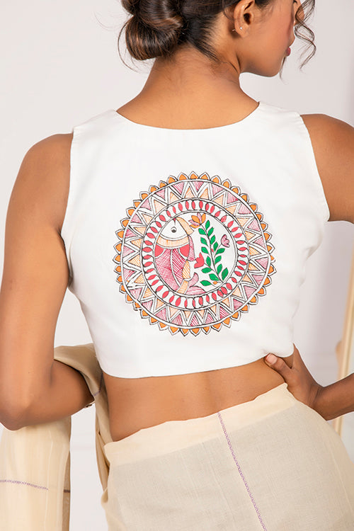 "Matsyakriti" Handpainted Blouse