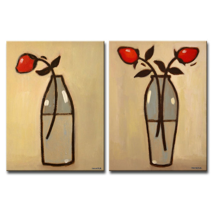 Minimalist Rose No. 1/2' 2 Piece Wrapped Canvas Wall Art Set