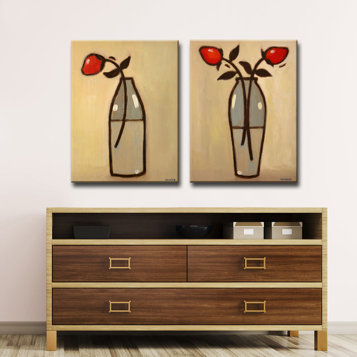 Minimalist Rose No. 1/2' 2 Piece Wrapped Canvas Wall Art Set