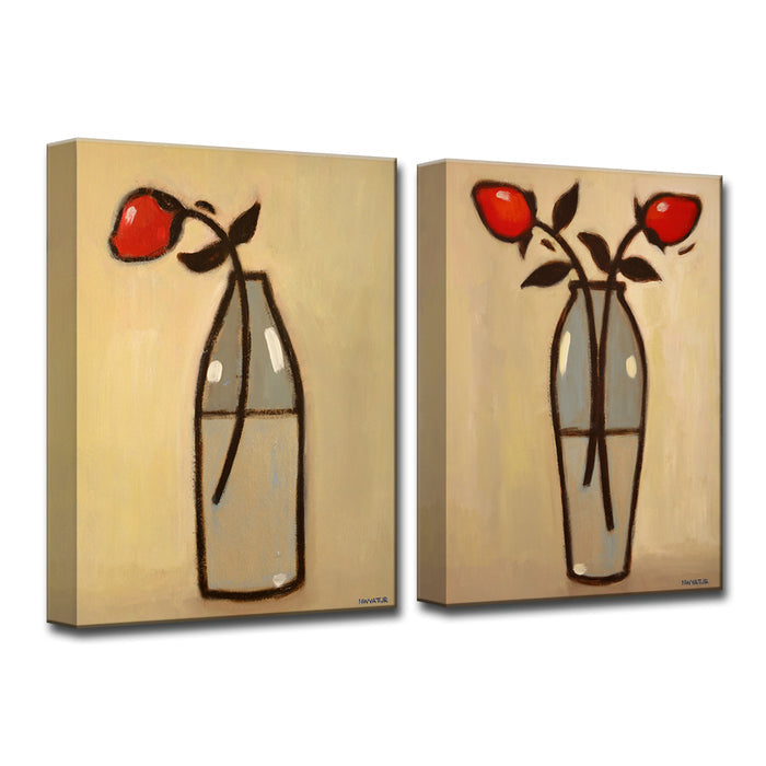 Minimalist Rose No. 1/2' 2 Piece Wrapped Canvas Wall Art Set