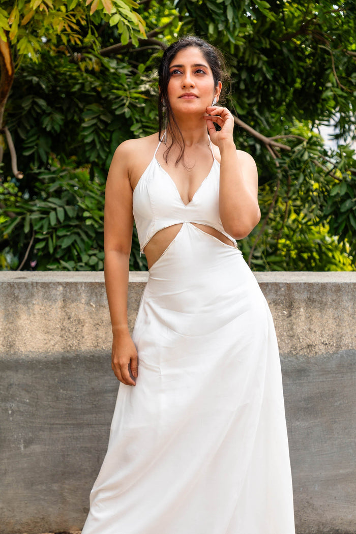 Naomi Cut-Out Tencel Gown | Jhultaru