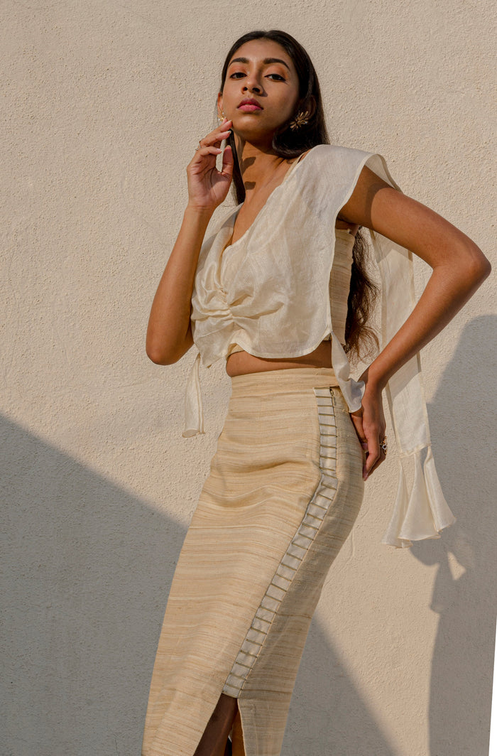Nyra Skirt & Titli Top Silk Set | Jhultaru