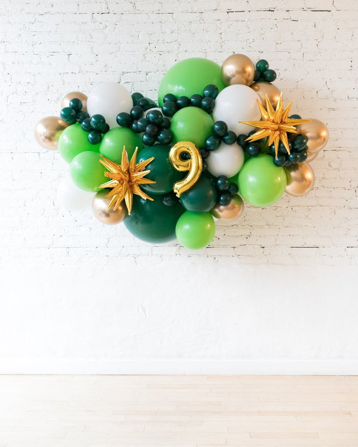OUTDOOR-Jungle Theme - Number Backdrop Balloon Garland Install Piece