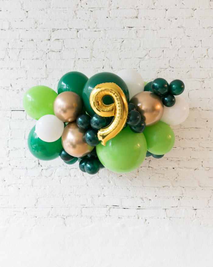 OUTDOOR-Jungle Theme - Number Backdrop Balloon Garland Install Piece