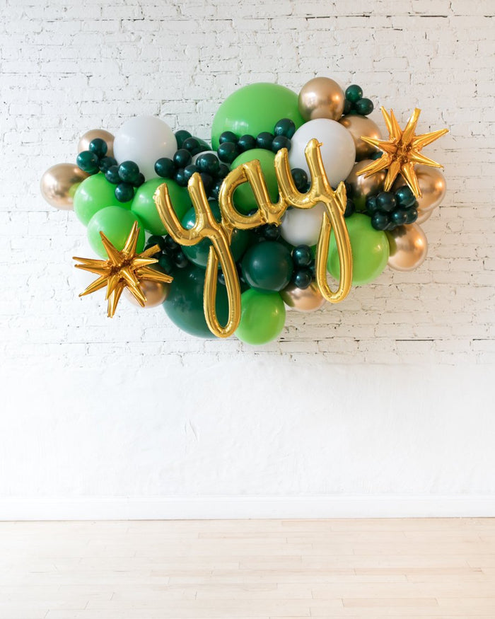 OUTDOOR-Jungle Theme - Yay Script Backdrop Balloon Garland Install Piece