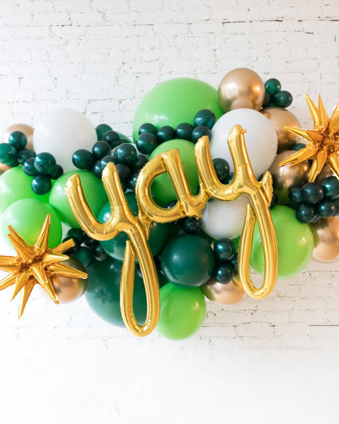 OUTDOOR-Jungle Theme - Yay Script Backdrop Balloon Garland Install Piece