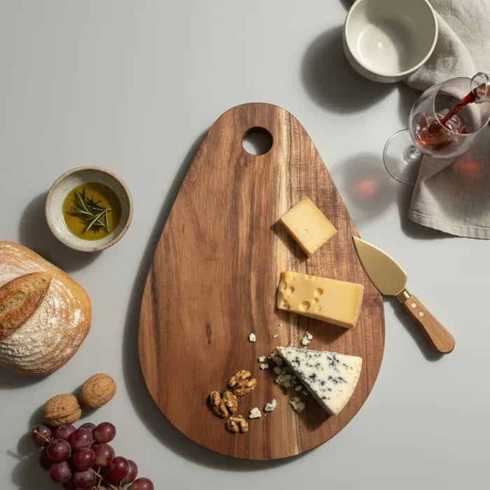 Oval Acacia Wood Platter for Serving & Gifting - 30 cm Length x 22 cm Width x 0.5 cm Height