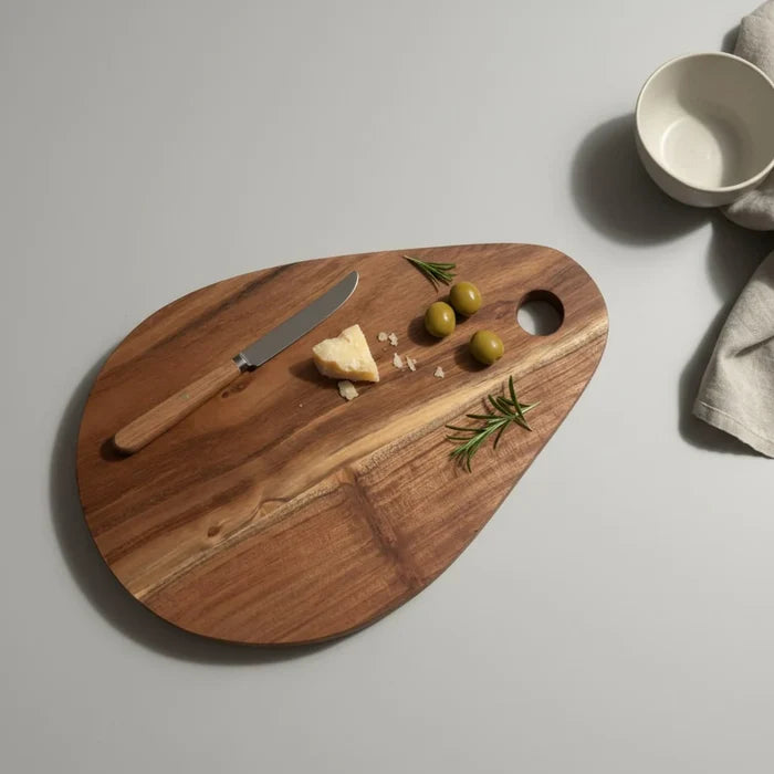 Oval Acacia Wood Platter for Serving & Gifting - 30 cm Length x 22 cm Width x 0.5 cm Height