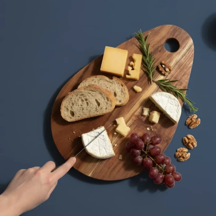 Oval Acacia Wood Platter for Serving & Gifting - 30 cm Length x 22 cm Width x 0.5 cm Height