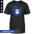 Apparel S / Black Personalized Shirt - Police x Teacher - Pattern Apple - Police Badge - Standard T-shirt