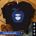 Apparel XS / Black Personalized Shirt - Police x Teacher - Pattern Apple - Police Badge - Standard Women's T-shirt