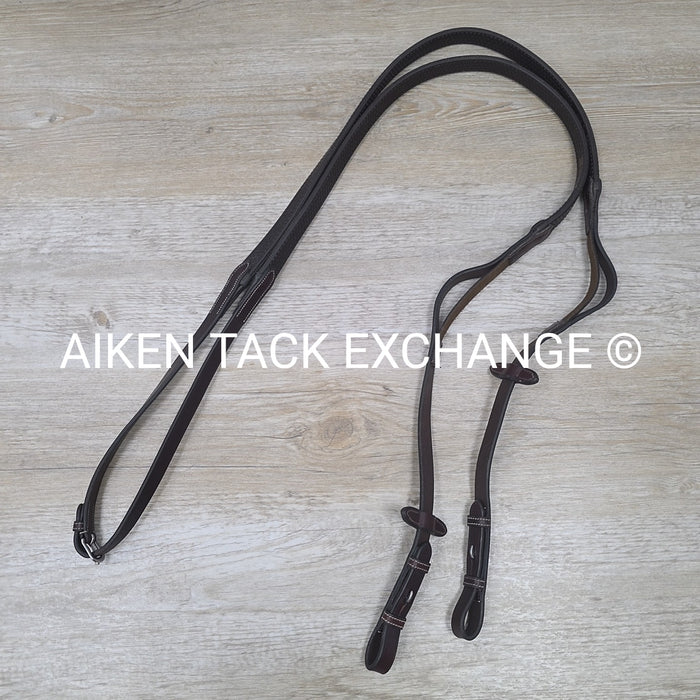 Penelope Elastic Rubber Grip Reins, Brown, 55"