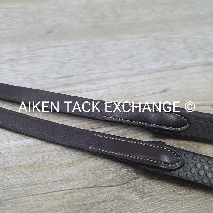 Penelope Elastic Rubber Grip Reins, Brown, 55"