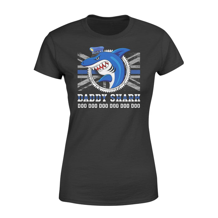 Apparel XS / Black Police Daddy Shark UK Flag - Standard Women's T-shirt
