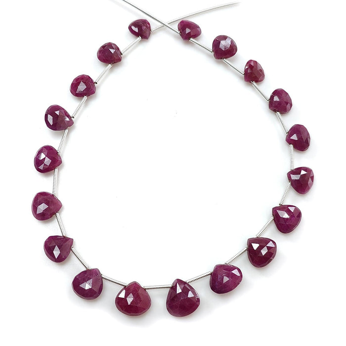 Ruby Briolette Faceted Beads