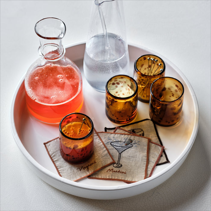 Round Ceramic Bar Tray