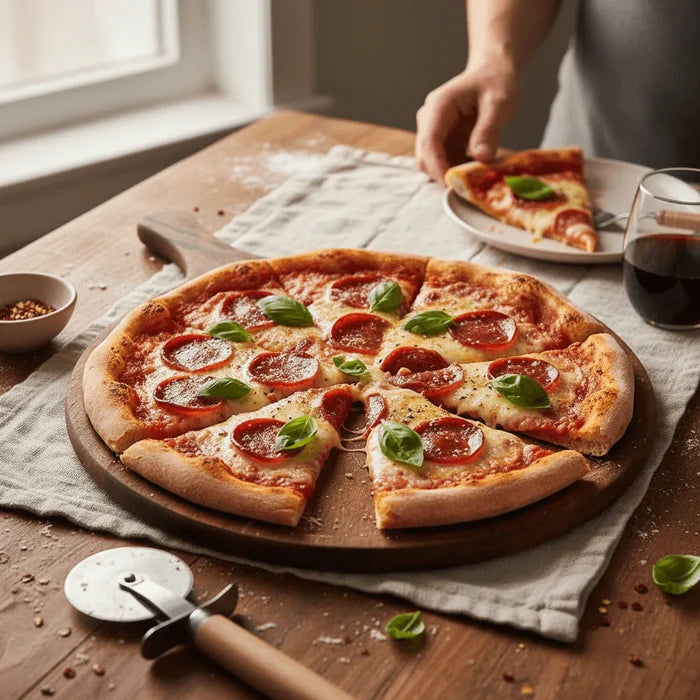 Rustic Round Wooden Pizza Platter