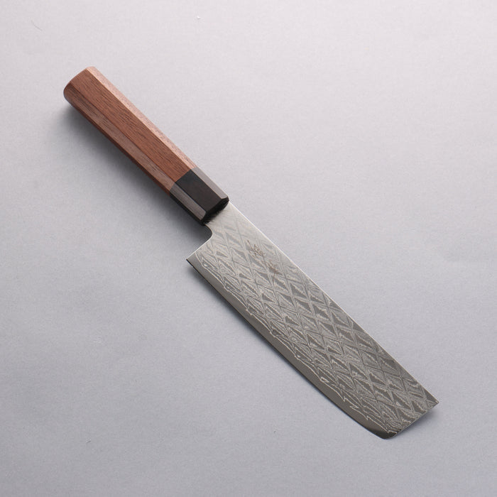 Seisuke AUS10 Mirror Crossed Nakiri 160mm Shitan & Black Pakkawood Handle - Seisuke Knife
