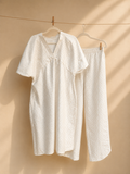 Selene White Co-ord Set- Handwoven Kosa Silk | Jhultaru