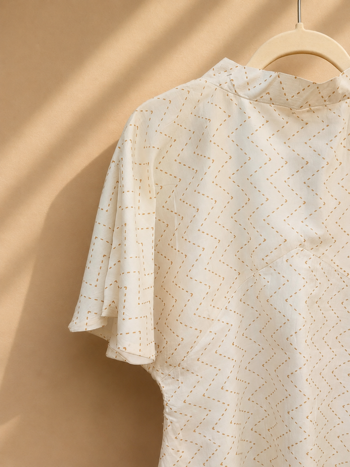 Selene White Co-ord Set- Handwoven Kosa Silk | Jhultaru