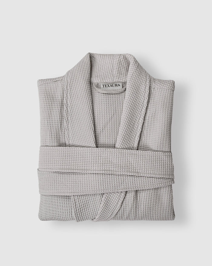 Mini Waffle Bathrobes Silver Mist - Texaura